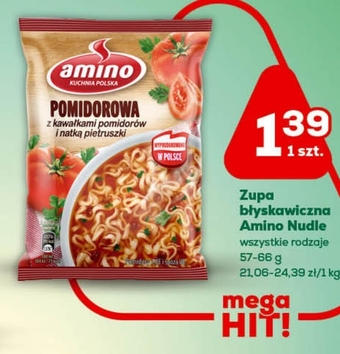 Amino zupa błyskawiczna pomidorowa z kawałkami pomidorów i natką pietruszki 61 g