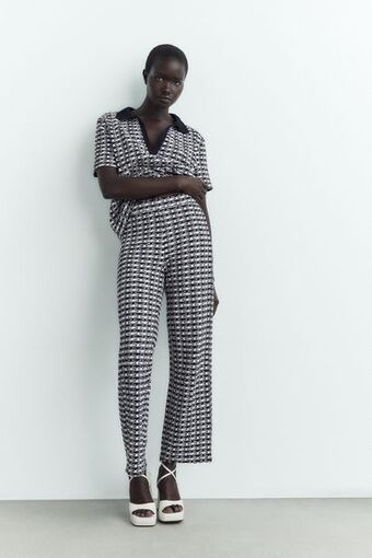 ZARA Jacquard polo shirt oferta