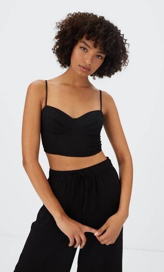 Stradivarius Gorsetowy top w rustykalnym stylu oferta