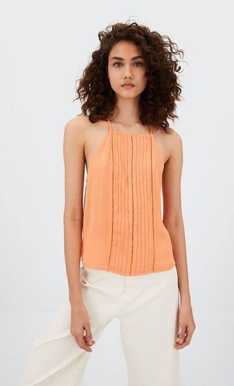 Stradivarius Luźny top z dekoltem halter oferta