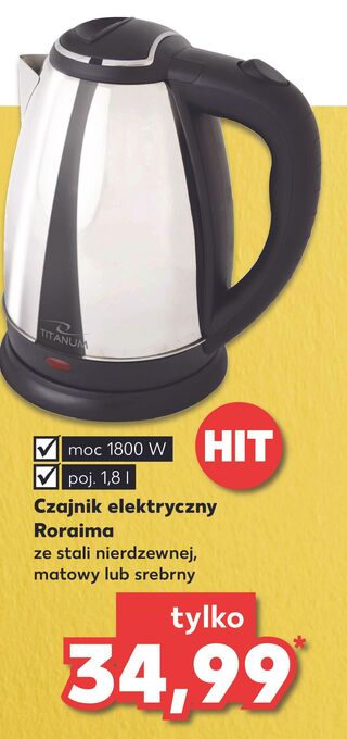 Kaufland Czajnik roraima srebrny 1.8 l titanum oferta