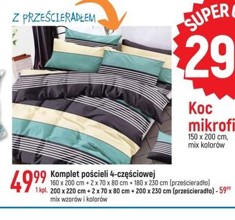 E.Leclerc Komplet pościeli bawełnianej 160 x 200 + 2 70 80 cm prześcieradło 180 230 oferta