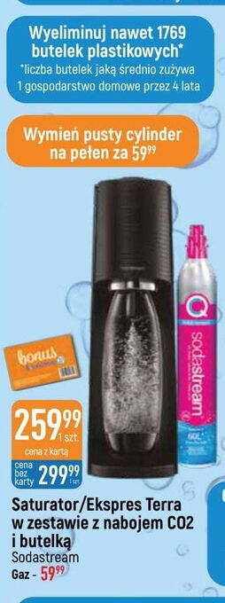 E.Leclerc Zestaw: urządzenie sst terra czarny + cylinder cqc butelka sodastream oferta