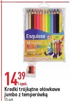 E.Leclerc Kredki trójkątne jumbo z temperówką wiodąca marka esquisse oferta