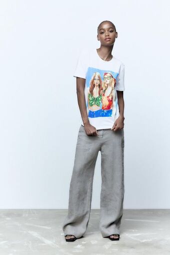 ZARA Girl print t-shirt oferta