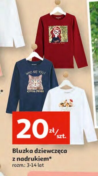 Auchan Bluzka dziewczęca z nadrukiem oferta