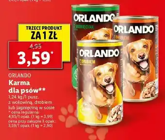 Lidl Karma z wołowiną i królikiem w sosie 1 SZT 1.24 KG oferta