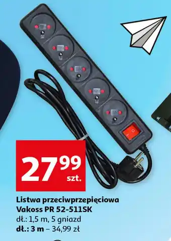 Auchan Listwa przeciwprzepięciowa Vakoss PR 52-511SK oferta