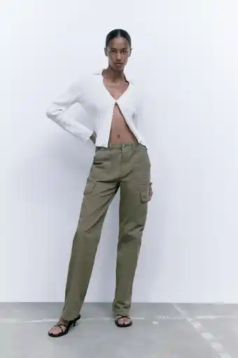 ZARA Straight cargo trousers oferta