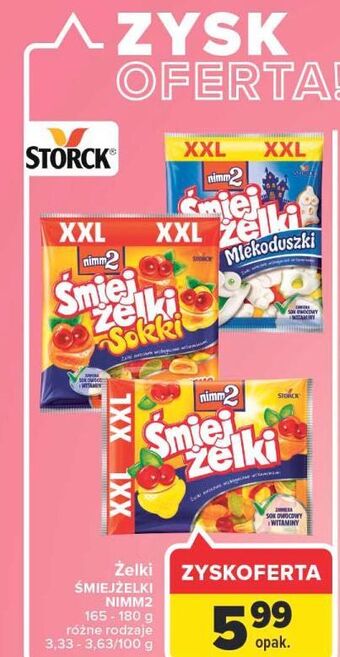 Carrefour Żelki owocowe nimm2 śmiejżelki sokki oferta