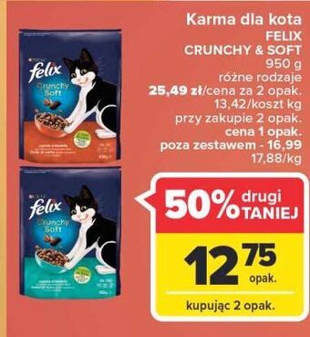 Carrefour Karma dla kota wołowina i kurczak z warzywami purina felix crunchy soft oferta