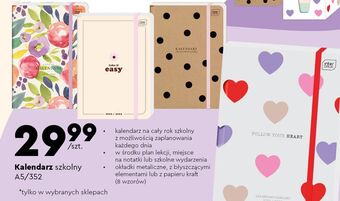 Biedronka Kalendarz szkolny a5 z gumką interdruk oferta