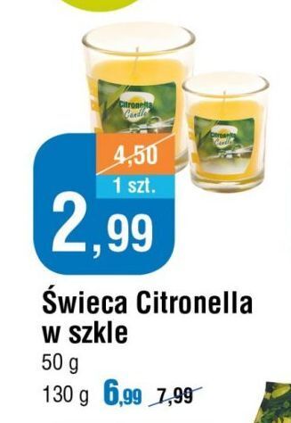 E.Leclerc Świeca antykomarowa szklanka citronella oferta