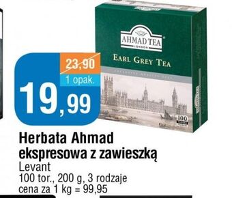 E.Leclerc Herbata ekspresowa z zawieszką ahmad tea london earl grey oferta