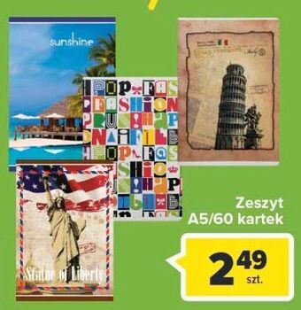 Carrefour Zeszyt a5/60 kartek oferta
