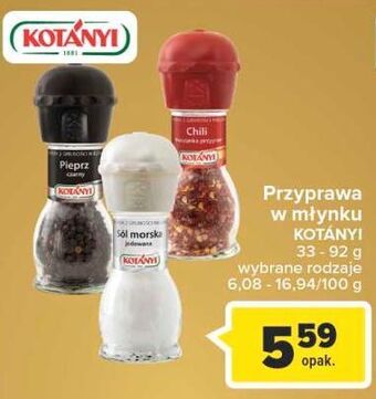 Carrefour Pieprz czarny młynek kotanyi oferta
