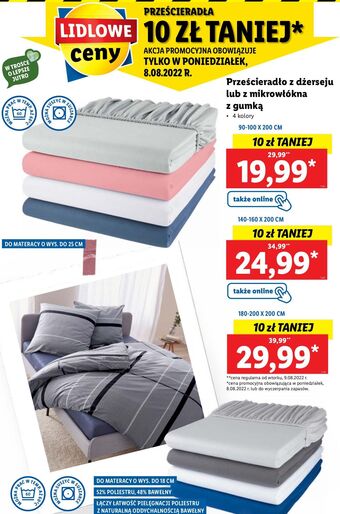 Lidl Prześcieradło z dżerseju gumką 90-100 x 200 cm oferta