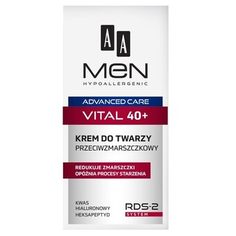 Rossmann Aa men advanced care vital 40+ krem do twarzy przeciwzmarszczkowy 50 ml oferta