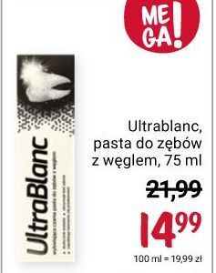 Rossmann Pasta do zębów wybielająca z węglem aktywnym ultrablanc oferta