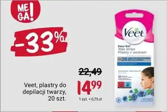 Rossmann Plastry z woskiem do depilacji twarzy skóra normalna veet easy-gel oferta