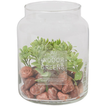 Action Szklana doniczka ze sztuczną rośliną oferta