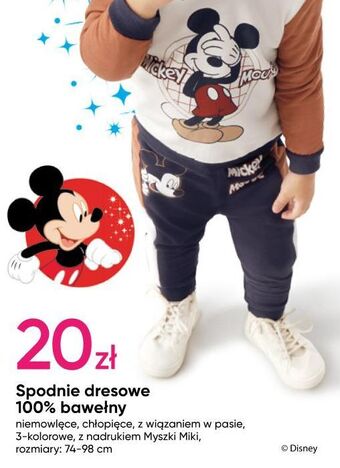 Pepco Spodnie dresowe myszka miki rozm. 74-98 cm oferta