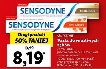 Lidl Pasta do wrażliwych zębów sensodyne anti caries oferta