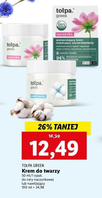 Lidl Krem nawilżający łagodzący tołpa green oferta