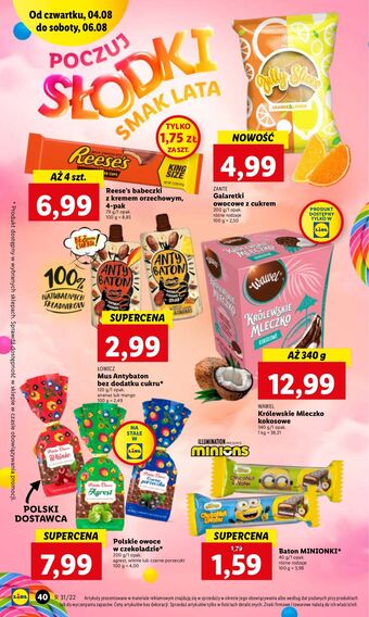 Lidl Żelki jelly slices orange & lemon zante oferta