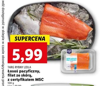 Lidl Łosoś pacyficzny filet ze skórą targ rybny lidla oferta