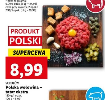 Lidl Tatar wołowy ekstra sokołów oferta