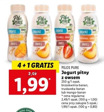 Lidl Jogurt truskawka - banan owies pilos pure oferta