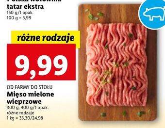 Lidl Mięso mielone z szynki wieprzowej rzeźnik od farmy do stołu oferta