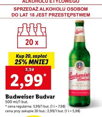 Lidl Piwo budweiser budvar oferta
