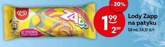 Żabka Lody zapp oferta