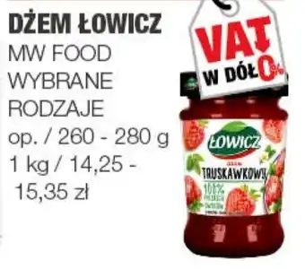 Łowicz dżem truskawkowy o obniżonej zawartości cukrów 280 g