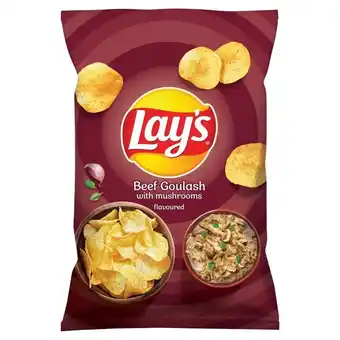 Top Market Lay's chipsy ziemniaczane o smaku gulaszu wołowego z grzybami 140 g oferta