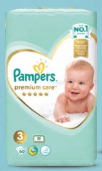 Stokrotka Pampers premium care, rozmiar 3, 60 pieluszki, 6kg-10kg oferta