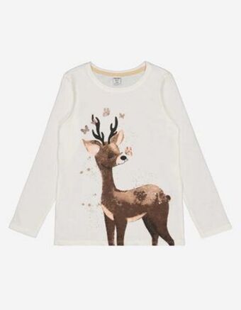 Takko Fashion Dziewczynki koszulka z długim rękawem - błyszczący nadruk oferta