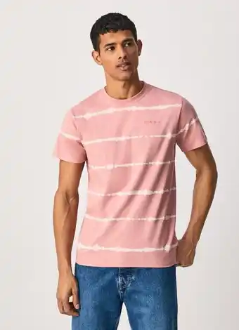 Pepe Jeans T-shirt w paski z efektem tie dye alam oferta