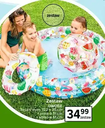 Carrefour Market Zestaw wodny owoce basen 122 x 25 cm, piłka 51 cm, kółko 51 cm 1 ZES 3 SZT oferta