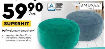 Biedronka Puf welurowy 54 x 25 cm szary smukee home oferta