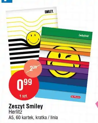 E.Leclerc Zeszyt a5 60 kartek linia smiley herlitz oferta