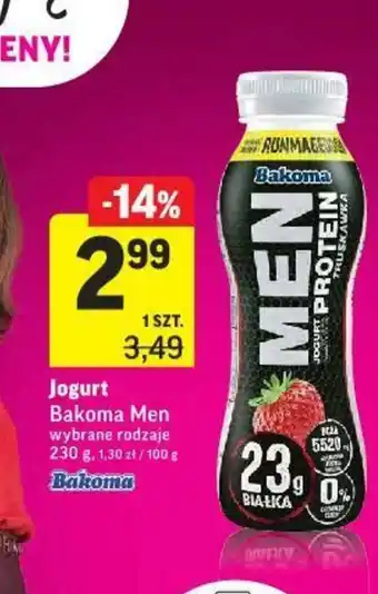 Intermarche Jogurt Bakoma Men 230g oferta