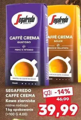 Kaufland Kawa segafredo caffe crema dolce oferta