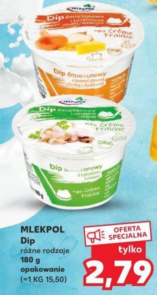 Kaufland Dip śmietankowy z karmelizowaną cebulką i cheddarem mlekpol oferta