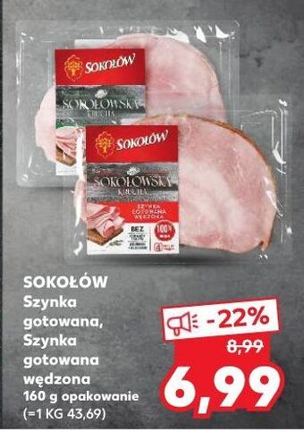Kaufland Szynka gotowana wędzona sokołowska sokołów oferta