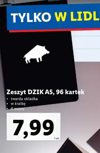 Lidl Zeszyt a5/96k kratka wk dzik oferta