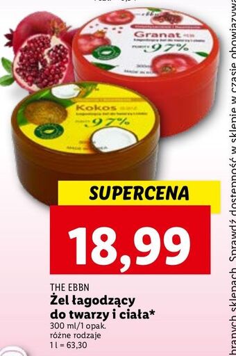 Lidl Żel do twarzy i ciała granat the ebbn oferta