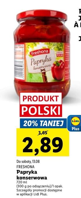 Lidl Papryka konserowa freshona oferta